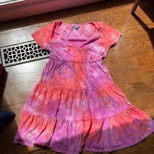 100% Cotton Tie dye V neck dress. Small.